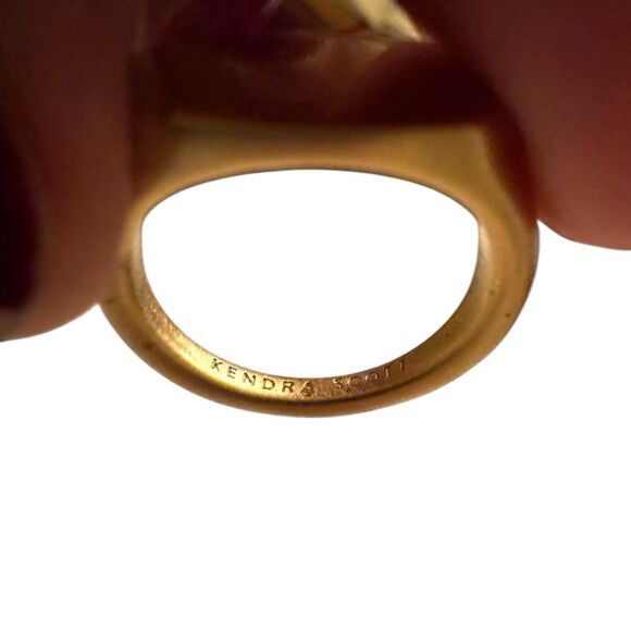 Kendra Scott Elisa Signet 18k Gold  over Sterling Silver Ring size 5 - Picture 3 of 4
